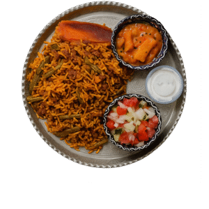 Loubia polo with ground beef